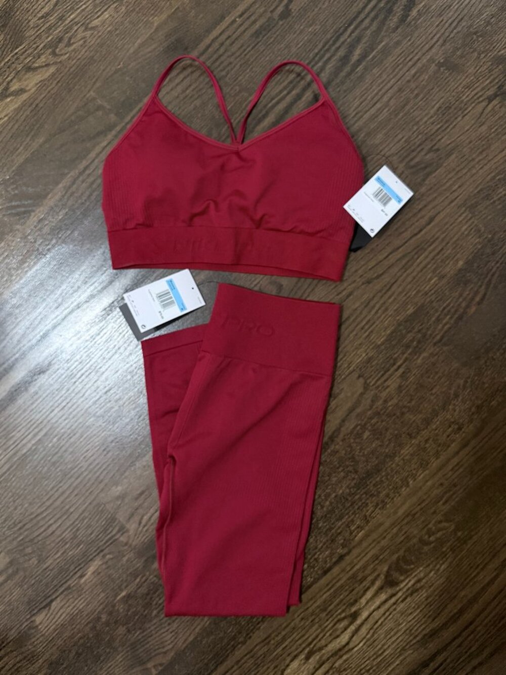 Nike Pro Seamless Red Matching Set Sports Bra & Leggings NWT M